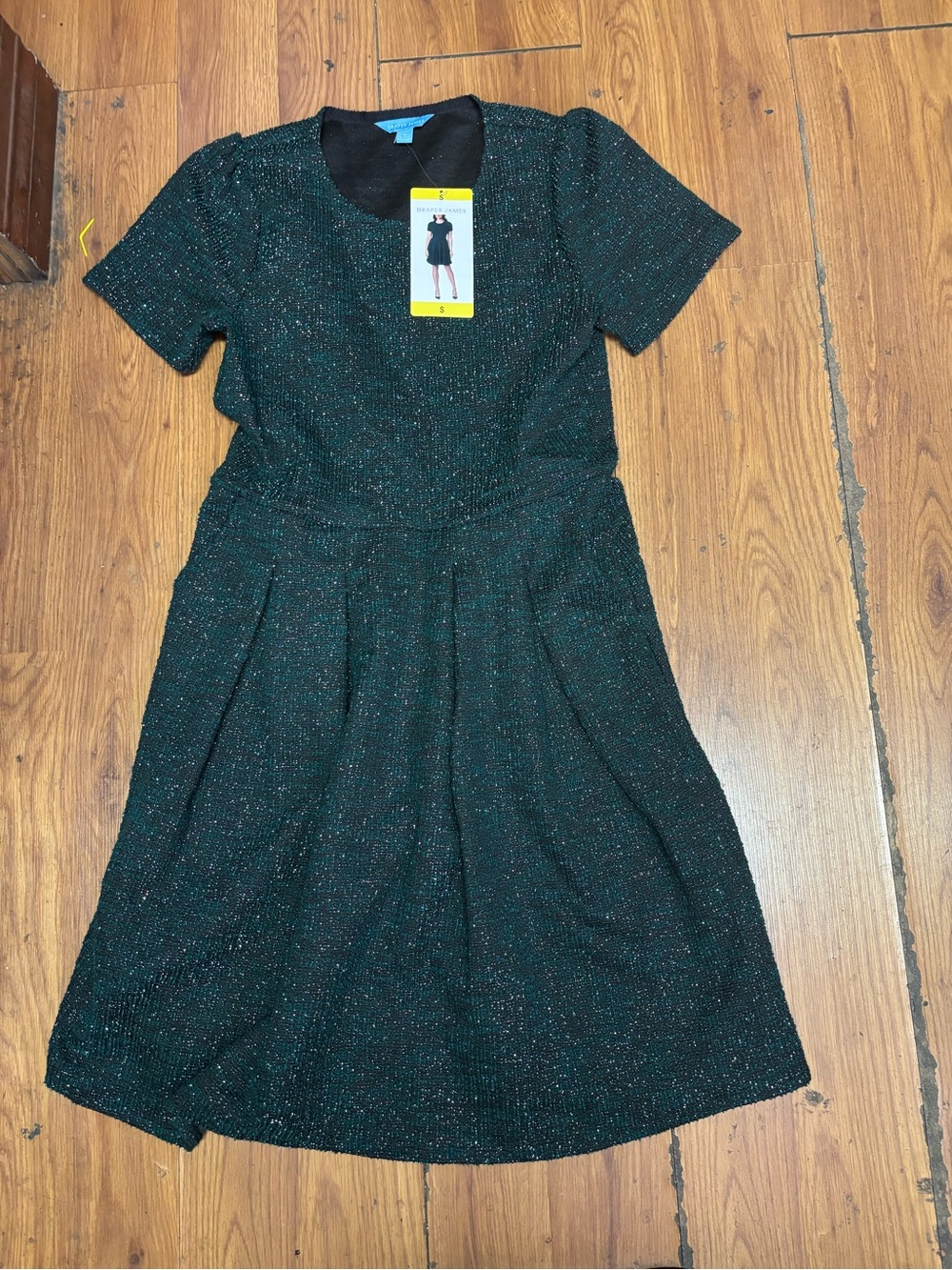 NWT Draper James Green Shimmer Dress Women’s Small Fit & Flare Cocktail Holiday - Picture 2 of 7